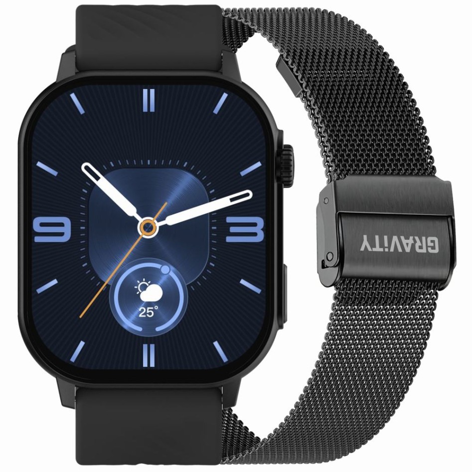 Smartwatch Męski Gravity GT15-1  w kolorze Czarny/Czarny o szerokości 22mm