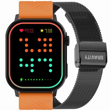 Smartwatch Męski Gravity GT15-2  w kolorze Czarny/Czarny o szerokości 22mm
