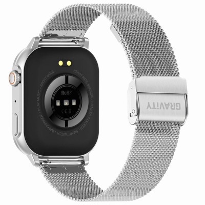 Smartwatch Damski Gravity GT15-8 na bransolecie mesh w kolorze Srebrny/Srebrny o szerokości 22mm