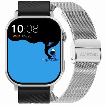 Smartwatch Damski Gravity GT15-9 na bransolecie mesh w kolorze Srebrny/Srebrny o szerokości 22mm
