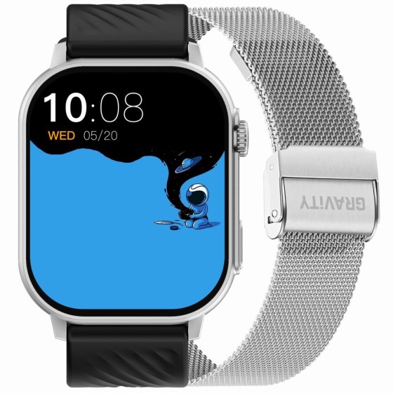 Smartwatch Damski Gravity GT15-9 na bransolecie mesh w kolorze Srebrny/Srebrny o szerokości 22mm Smartwatch Damski Gravity GT15-9 na bransolecie mesh w kolorze Srebrny/Srebrny o szerokości 22mm