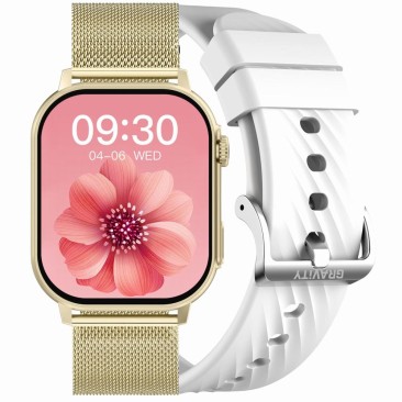 Smartwatch Damski Gravity GT15-10 na bransolecie mesh w kolorze Złoty/Złoty o szerokości 22mm