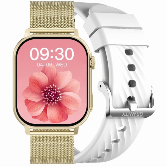 Smartwatch Damski Gravity GT15-10 na bransolecie mesh w kolorze Złoty/Złoty o szerokości 22mm Smartwatch Damski Gravity GT15-10 na bransolecie mesh w kolorze Złoty/Złoty o szerokości 22mm
