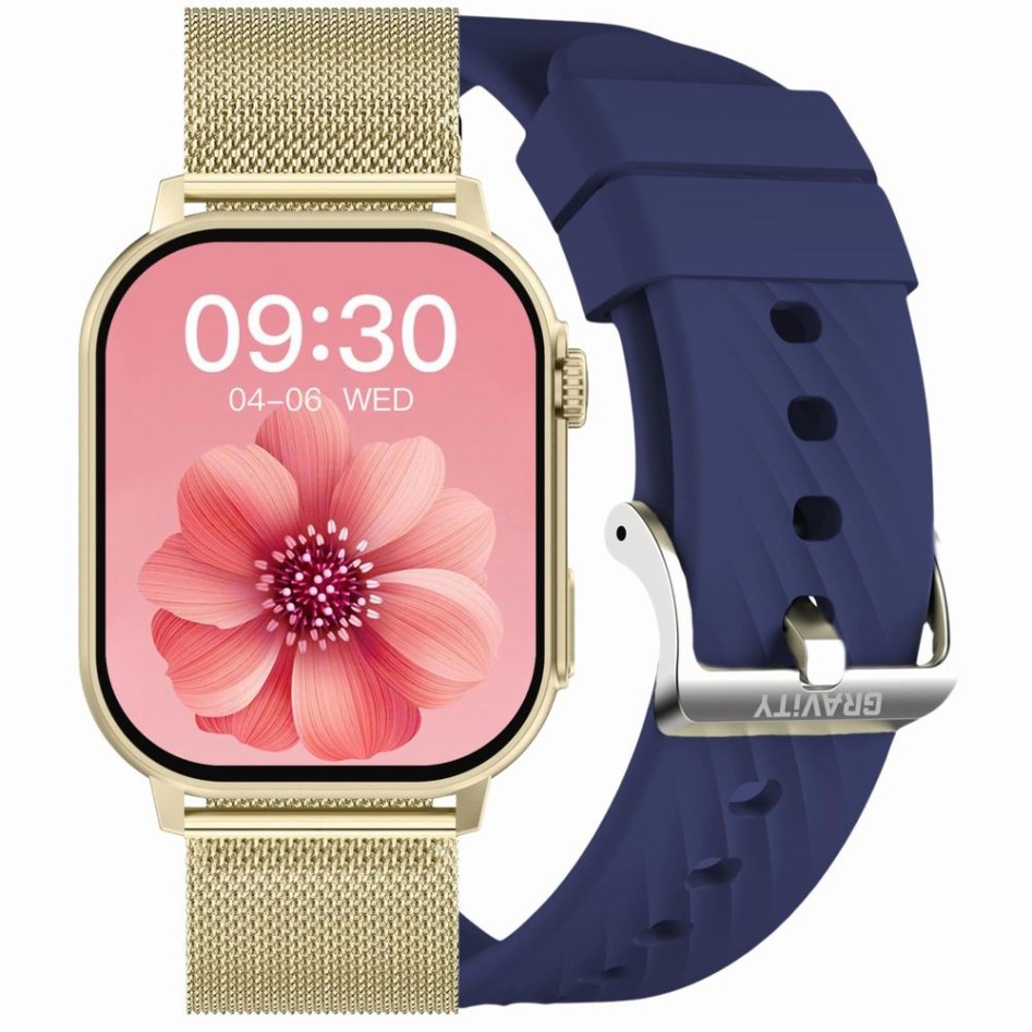 Smartwatch Damski Gravity GT15-11 na bransolecie mesh w kolorze Złoty/Złoty o szerokości 22mm