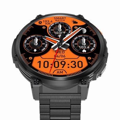 Smartwatch Męski Gravity GT23-1 na bransolecie stalowej w kolorze Czarny/Czarny o szerokości 22mm