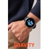 Smartwatch Męski Gravity GT23-1 na bransolecie stalowej w kolorze Czarny/Czarny o szerokości 22mm