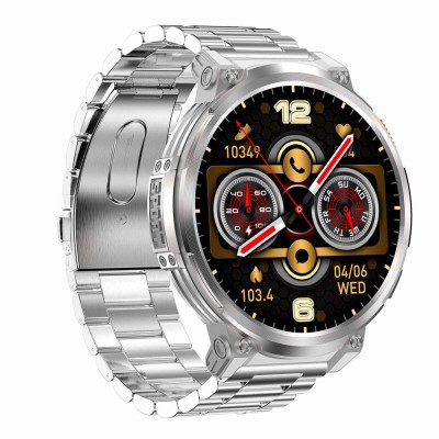 Smartwatch Męski Gravity GT23-2 na bransolecie stalowej w kolorze Srebrny/Srebrny o szerokości 22mm