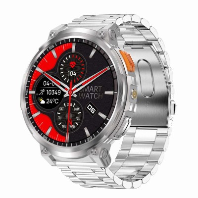 Smartwatch Męski Gravity GT23-2 na bransolecie stalowej w kolorze Srebrny/Srebrny o szerokości 22mm
