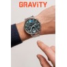 Smartwatch Męski Gravity GT23-2 na bransolecie stalowej w kolorze Srebrny/Srebrny o szerokości 22mm