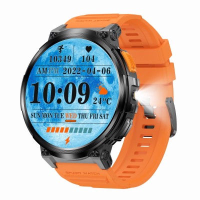 Smartwatch Męski Gravity GT23-3 na pasku gumowym w kolorze Czarny/Pomarańczowy o szerokości 22mm