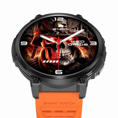 Smartwatch Męski Gravity GT23-3 na pasku gumowym w kolorze Czarny/Pomarańczowy o szerokości 22mm