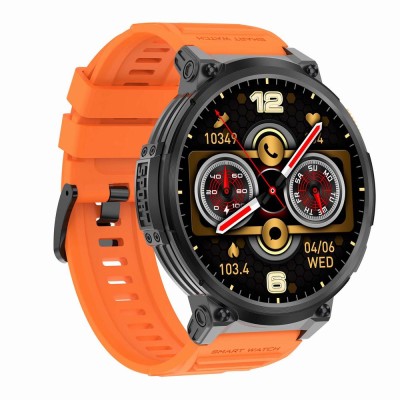 Smartwatch Męski Gravity GT23-3 na pasku gumowym w kolorze Czarny/Pomarańczowy o szerokości 22mm
