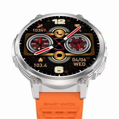 Smartwatch Męski Gravity GT23-4 na pasku gumowym w kolorze Srebrny/Czarny o szerokości 22mm
