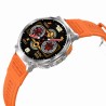Smartwatch Męski Gravity GT23-4 na pasku gumowym w kolorze Srebrny/Czarny o szerokości 22mm