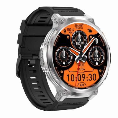 Smartwatch Męski Gravity GT23-4 na pasku gumowym w kolorze Srebrny/Czarny o szerokości 22mm