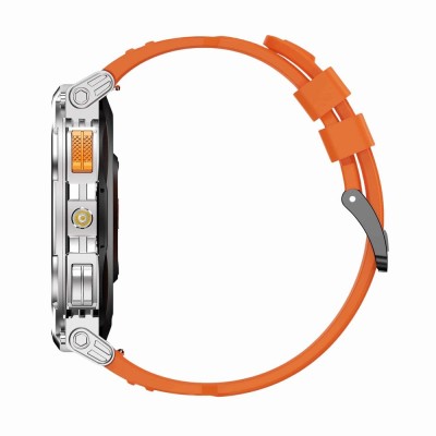 Smartwatch Męski Gravity GT23-4 na pasku gumowym w kolorze Srebrny/Czarny o szerokości 22mm