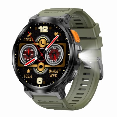 Smartwatch Męski Gravity GT23-5 na pasku gumowym w kolorze Czarny/Khaki o szerokości 22mm