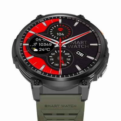 Smartwatch Męski Gravity GT23-5 na pasku gumowym w kolorze Czarny/Khaki o szerokości 22mm