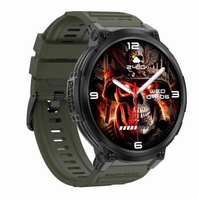 Smartwatch Męski Gravity GT23-5 na pasku gumowym w kolorze Czarny/Khaki o szerokości 22mm