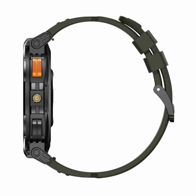 Smartwatch Męski Gravity GT23-5 na pasku gumowym w kolorze Czarny/Khaki o szerokości 22mm