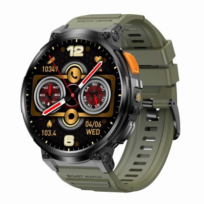 Smartwatch Męski Gravity GT23-5 na pasku gumowym w kolorze Czarny/Khaki o szerokości 22mm