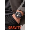 Smartwatch Męski Gravity GT22-1 na bransolecie stalowej w kolorze Czarny/Czarny o szerokości 22mm