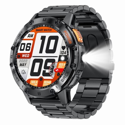 Smartwatch Męski Gravity GT22-1 na bransolecie stalowej w kolorze Czarny/Czarny o szerokości 22mm