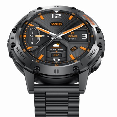 Smartwatch Męski Gravity GT22-1 na bransolecie stalowej w kolorze Czarny/Czarny o szerokości 22mm