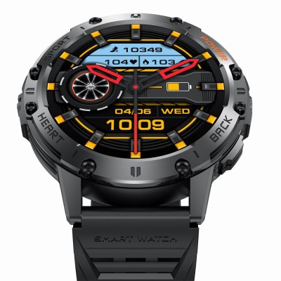 Smartwatch Męski Gravity GT22-1 na bransolecie stalowej w kolorze Czarny/Czarny o szerokości 22mm