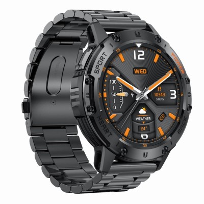 Smartwatch Męski Gravity GT22-1 na bransolecie stalowej w kolorze Czarny/Czarny o szerokości 22mm