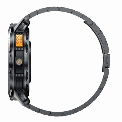 Smartwatch Męski Gravity GT22-1 na bransolecie stalowej w kolorze Czarny/Czarny o szerokości 22mm