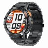Smartwatch Męski Gravity GT22-1 na bransolecie stalowej w kolorze Czarny/Czarny o szerokości 22mm