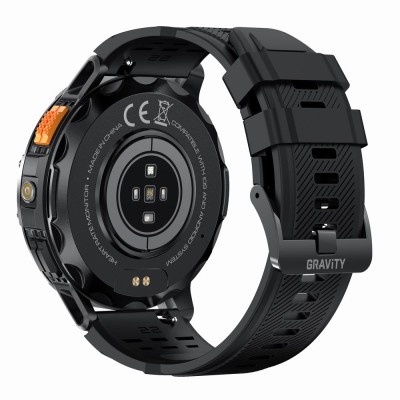 Smartwatch Męski Gravity GT22-1 na bransolecie stalowej w kolorze Czarny/Czarny o szerokości 22mm
