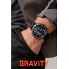 Smartwatch Męski Gravity GT22-1 na bransolecie stalowej w kolorze Czarny/Czarny o szerokości 22mm