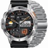 Smartwatch Męski Gravity GT22-2 na bransolecie stalowej w kolorze Srebrny/Srebrny o szerokości 22mm