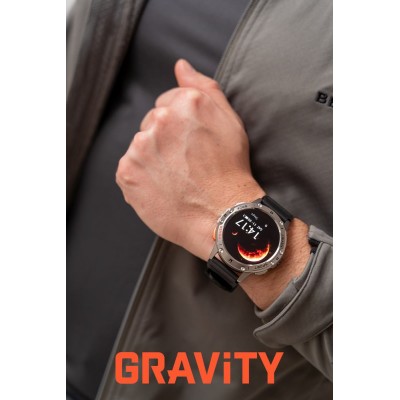 Smartwatch Męski Gravity GT22-2 na bransolecie stalowej w kolorze Srebrny/Srebrny o szerokości 22mm