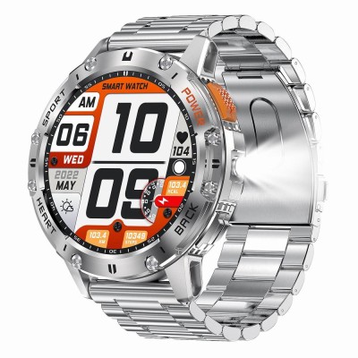 Smartwatch Męski Gravity GT22-2 na bransolecie stalowej w kolorze Srebrny/Srebrny o szerokości 22mm
