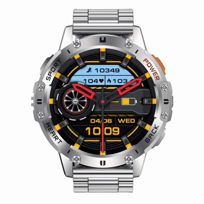 Smartwatch Męski Gravity GT22-2 na bransolecie stalowej w kolorze Srebrny/Srebrny o szerokości 22mm