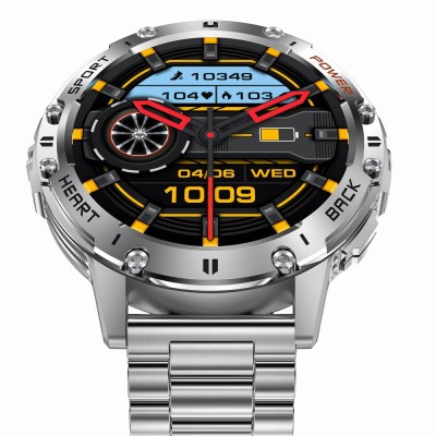 Smartwatch Męski Gravity GT22-2 na bransolecie stalowej w kolorze Srebrny/Srebrny o szerokości 22mm