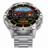 Smartwatch Męski Gravity GT22-2 na bransolecie stalowej w kolorze Srebrny/Srebrny o szerokości 22mm