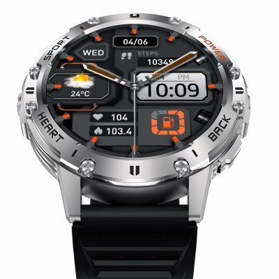 Smartwatch Męski Gravity GT22-2 na bransolecie stalowej w kolorze Srebrny/Srebrny o szerokości 22mm