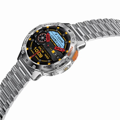 Smartwatch Męski Gravity GT22-2 na bransolecie stalowej w kolorze Srebrny/Srebrny o szerokości 22mm