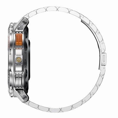 Smartwatch Męski Gravity GT22-2 na bransolecie stalowej w kolorze Srebrny/Srebrny o szerokości 22mm