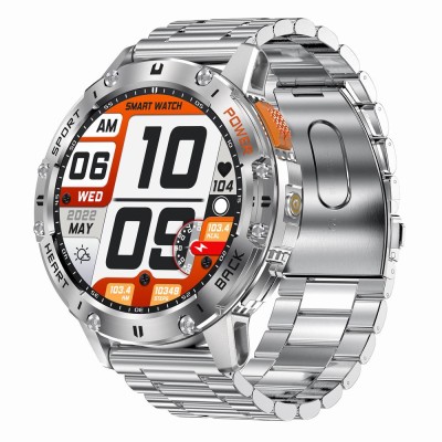 Smartwatch Męski Gravity GT22-2 na bransolecie stalowej w kolorze Srebrny/Srebrny o szerokości 22mm