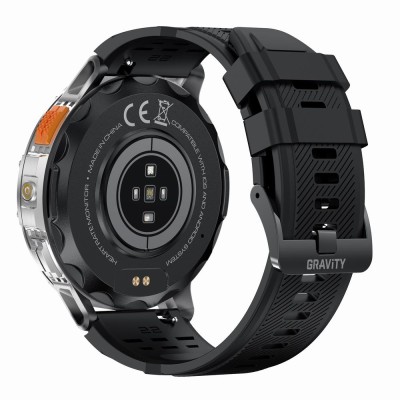 Smartwatch Męski Gravity GT22-2 na bransolecie stalowej w kolorze Srebrny/Srebrny o szerokości 22mm