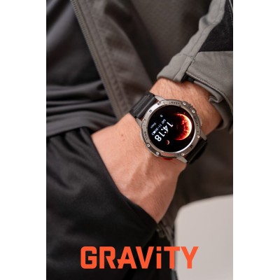 Smartwatch Męski Gravity GT22-2 na bransolecie stalowej w kolorze Srebrny/Srebrny o szerokości 22mm