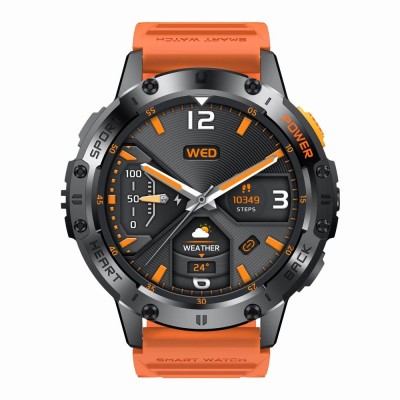 Smartwatch Męski Gravity GT22-3 na pasku gumowym w kolorze Czarny/Pomarańczowy o szerokości 22mm