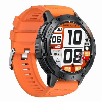 Smartwatch Męski Gravity GT22-3 na pasku gumowym w kolorze Czarny/Pomarańczowy o szerokości 22mm