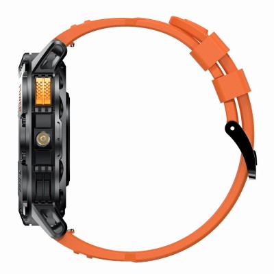 Smartwatch Męski Gravity GT22-3 na pasku gumowym w kolorze Czarny/Pomarańczowy o szerokości 22mm