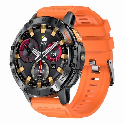 Smartwatch Męski Gravity GT22-3 na pasku gumowym w kolorze Czarny/Pomarańczowy o szerokości 22mm